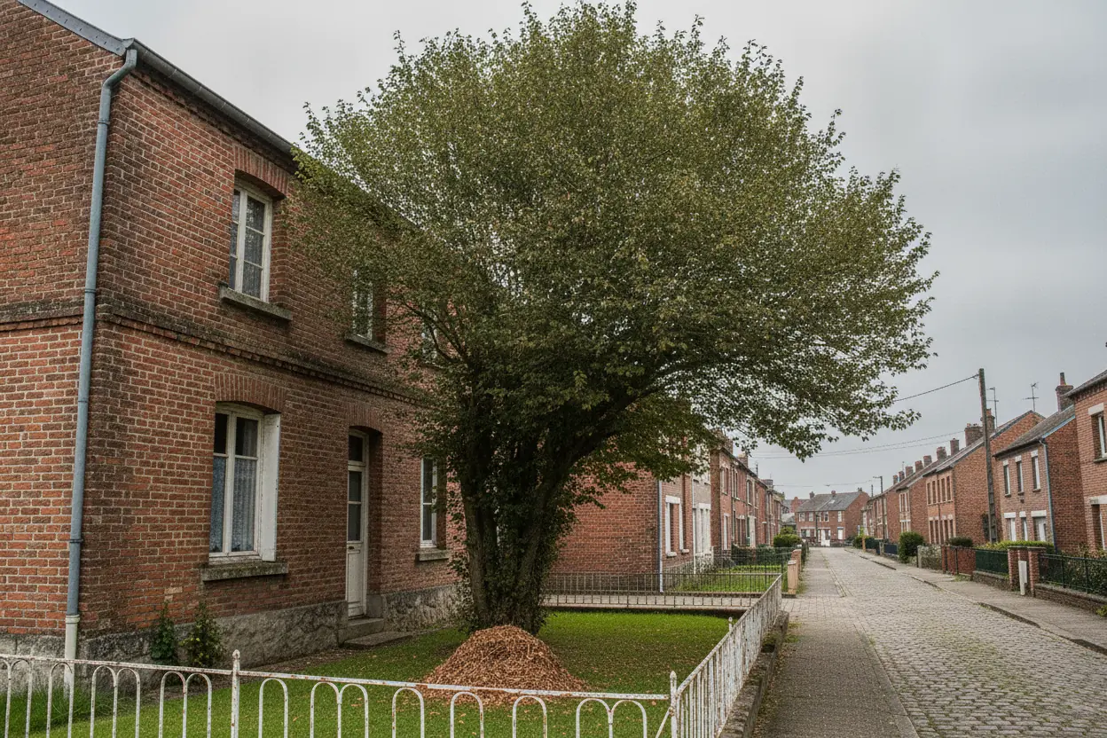 Tilleul éclairci à Saint-Quentin, houppier aéré, lumière retrouvée, broyat au pied