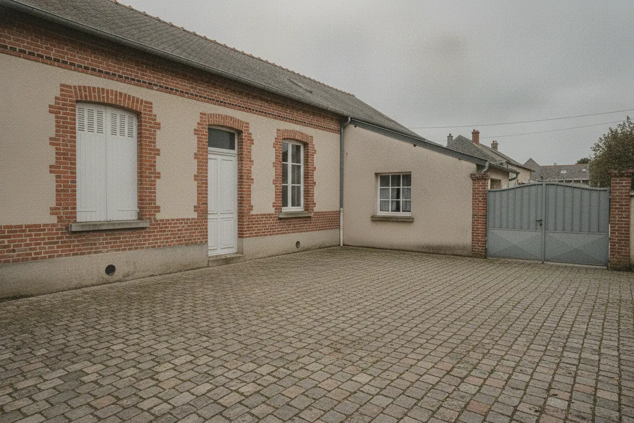 Cour de maison à Saint-Quentin entièrement dégagée et balayée après ramassage des déchets verts